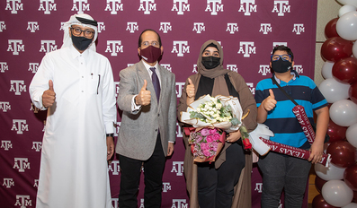 Students at QF partner Texas A&M at Qatar receive their Aggie Rings